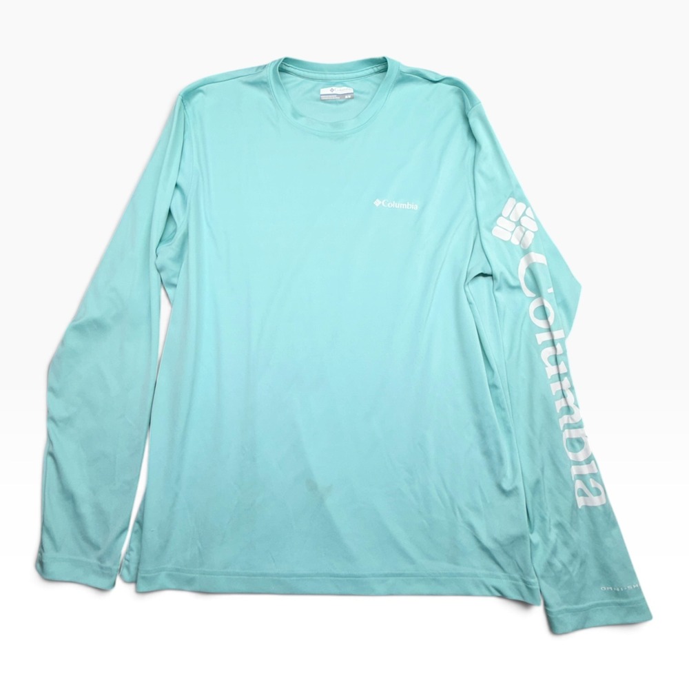 Columbia PFG Terminal Tackle Long Sleeve Shirt Mens Medium Blue Omni-Shade UPF50